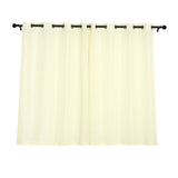 2 Pack | Handmade Ivory Faux Linen Curtains 52x64inches Curtain Panels With Chrome Grommets