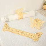 12 Pack | Champagne Shimmery Laser Cut Butterfly Paper Chair Sash Bows