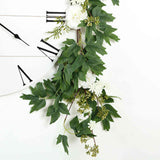 6ft | White Artificial Silk Peony/Foliage Hanging Flower Garland Vine