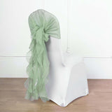 Green Chiffon Curly Chair Sash | TableclothsFactory