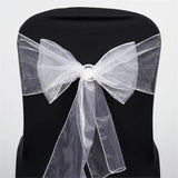 5pc x Chair Sash Organza - White