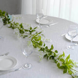 2 Pack 6ft White Artificial Wisteria Flower Garland Hanging Vines, Silk Floral Garland Wedding