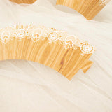 25 Pack | Natural Wood Grain and Lace Print Boho Cupcake Wrappers