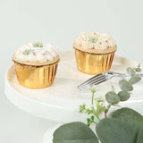 50 Pack Metallic Gold Foil Baking Cake Cups, 3oz Dessert Muffin Cupcake Liners