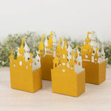 20 Pack Gold Glitter Fairy Tale Castle Favor Boxes, Princess Theme Cardstock Paper Candy Boxes Party