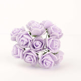 48 Roses | 1inch Lavender Lilac Real Touch Artificial DIY Foam Rose Flowers#whtbkgd