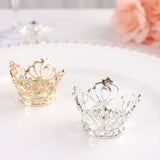 4 Pack | Silver Metal Crown Rhinestone Napkin Rings, Royal Bling Napkin Holders