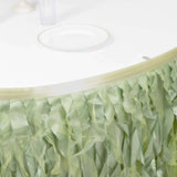 14ft Sage Green Curly Willow Taffeta Table Skirt