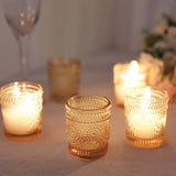 6 Pack Gold Glass Primrose Candle Holders, Votive Tealight Holders