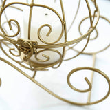 11Inch Gold Wrought Iron Cinderella Carriage Candle Holder or Card Display