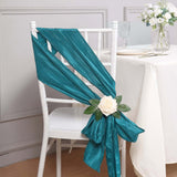 5 Pack | Accordion Crinkle Taffeta Teal Chair Sashes