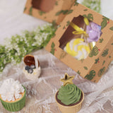 12 Pack | 6inch x 6inch x 3inch Tropical Leaf Cardboard Bakery Cake Pie Cupcake Box