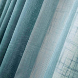 Handmade Blue Faux Linen Curtains 52inch x 108inch Curtain Panels With Chrome Grommets#whtbkgd