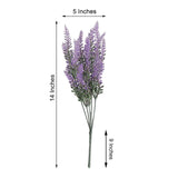 4 Bushes | 14inch Artificial Lavender Lilac Flower Plant Stems Greenery Bouquet