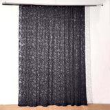 8ftx8ft Black Embroider Sequin Event Curtain Drapes, Sparkly Sheer Backdrop Event Panel Embroidery