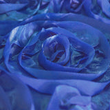 120inch Royal Blue Grandiose 3D Rosette Satin Round Tablecloth