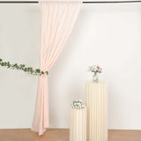 2 Pack Blush Polyester Event Curtain Drapes, 10ftx8ft Backdrop Event Panels With Rod Pockets 130 GSM