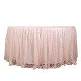 14FT Blush | Rose Gold Premium Pleated Lace Table Skirt