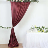 8ftx10ft Burgundy Satin Formal Event Backdrop Drape, Window Curtain Panel