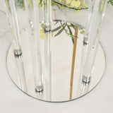 Round Cluster Taper Candelabra Candle Holders, Votive Pillar LED Candle Holders Round Mirror Base