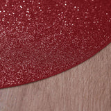 6 Pack | Burgundy Sparkle Placemats, Non Slip Decorative Round Glitter Table Mat