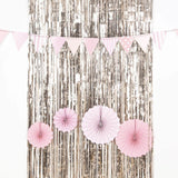 8ft Champagne Metallic Tinsel Foil Fringe Doorway Curtain Party Backdrop