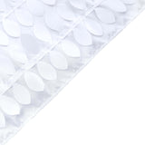 12x108inch White 3D Leaf Petal Taffeta Fabric Table Runner#whtbkgd