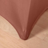 Terracotta (Rust) Highboy Spandex Cocktail Table Cover, Fitted Stretch Tablecloth