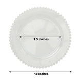 10 Pack | 10inch Clear Beaded Rim Disposable Dinner Plates