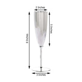 6 Pack | Silver 5oz Plastic Champagne Flutes, Disposable Glasses For Champagne