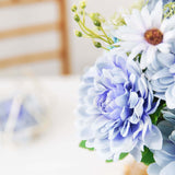 2 Bushes | Dusty Blue Artificial Silk Dahlia Flower Bouquet Spray