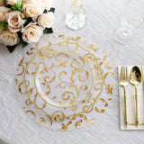 10 Pack Metallic Gold Sheer Organza Dining Table Mats with Embossed Foil Flower Design