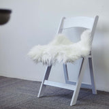 20inch Soft White Faux Sheepskin Fur Square Seat Cushion Cover, Small Shag Area Rug