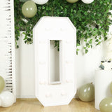 4ft White Large Marquee Light Up Number 0 Mosaic Balloon Frame Pre-Cut Foam Board 10 Warm White