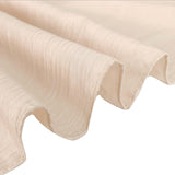 72x72Inch Beige Accordion Crinkle Taffeta Table Overlay, Square Tablecloth Topper