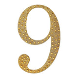 4inch Gold Decorative Rhinestone Number Stickers DIY Crafts - 9#whtbkgd