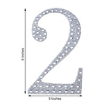 8 Inch Silver Decorative Rhinestone Number Stickers DIY Crafts - 2