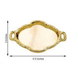 12 Pack | Gold Oval Baroque Mini Party Favor Candy Tray Treat Gift Display Serving Plate - 4.5Inch