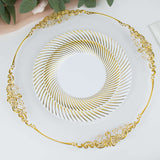 10 Pack | 7inch White / Gold Swirl Rim Disposable Salad Plates