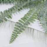 2 Stems | Frosted Green Artificial Boston Fern Leaf Plant Indoor Spray