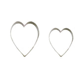 2pcs Stainless Steel Heart Shaped Cookie Biscuit Cutters Party Wedding Favors Set With Box - 2.5",3"