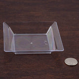 12 Pack | 4inch Clear Mini Square Plastic Appetizer Plates, Disposable Dessert Plates