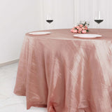 132inch Dusty Rose Accordion Crinkle Taffeta Seamless Round Tablecloth