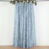 8ftx8ft Dusty Blue 3D Leaf Petal Taffeta Fabric Event Curtain Drapery, Photo Backdrop Panel 
