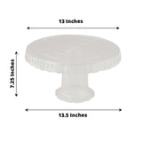 4 Pack | 13inch Clear Round Footed Reusable Plastic Pedestal Cake Stands