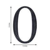 8 inch Black Decorative Rhinestone Number Stickers DIY Crafts - 0