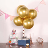 25 Pack | 12inches Metallic Chrome Gold Latex Helium or Air Party Balloons