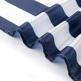 5 Pack | Navy & White Striped Satin Cloth Dinner Napkins | 20x20Inch