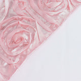 8ftx8ft Blush Satin Rosette Event Curtain Drapes, Backdrop Event Panel