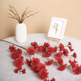 2 Branches | 42" Tall Red Artificial Silk Carnation Flower Stems